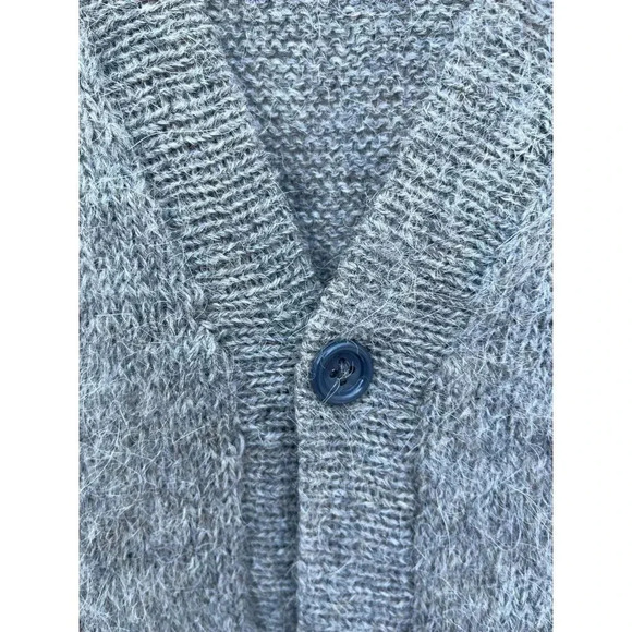 Vintage Womens Button Up Wool Vest Top Gray Sz Large - Picture 7 of 9